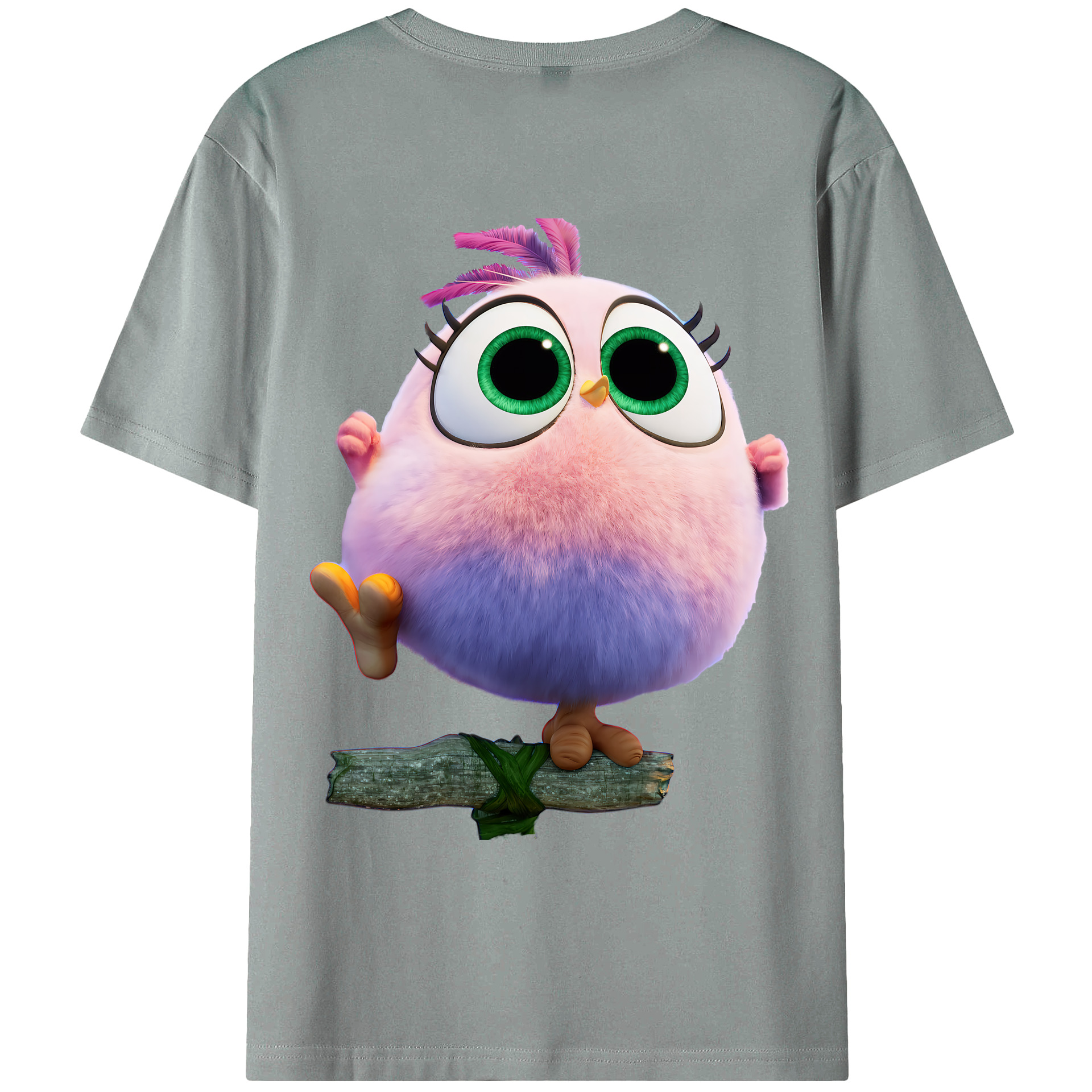 （画像用） Angry Birds アングリーバード 綿100％ メンズ半袖Tシャツ（バックプリント） 通気性